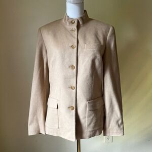 Vintage 90s Talbots Made in Italy Camel Hair Blazer Jacket Women's Petites 10